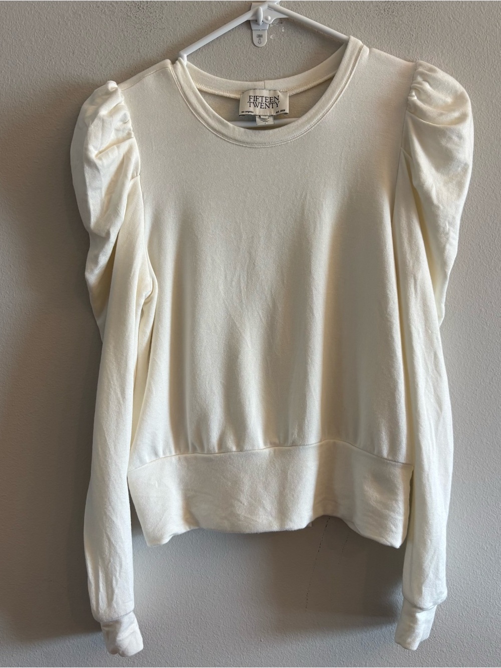 Fifteen Twenty Cream Puff-Sleeve Sweatshirt Size XS